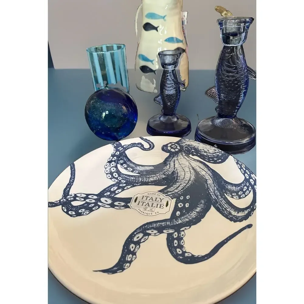 Ceramiche Octopus Chop Serve Plate Platter 12